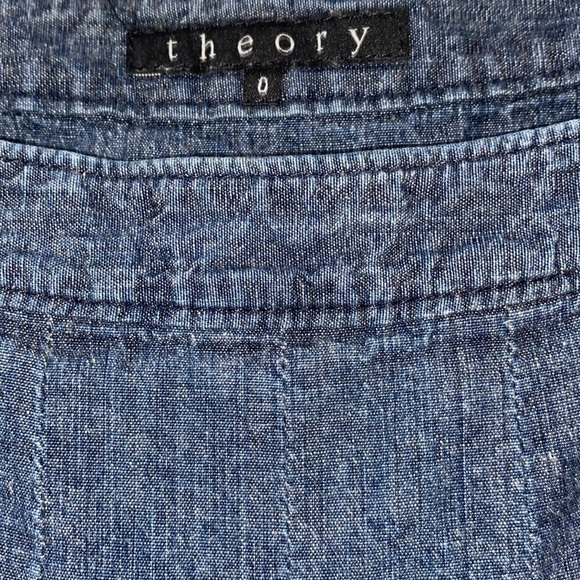 Theory vintage denim dress with pockets size 0 cotton fabric - Picture 7 of 10